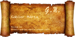 Gabler Márta névjegykártya